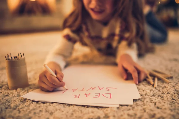 Little girl waiting for Christmas — Stock Photo, Image