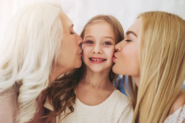 Daughter, mother and grandmother at home — Stock Photo, Image