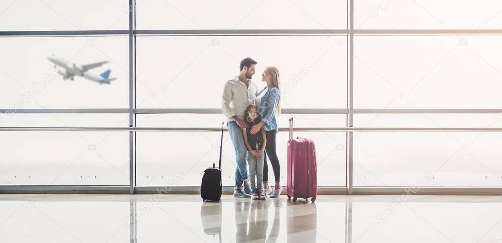 Family in airport