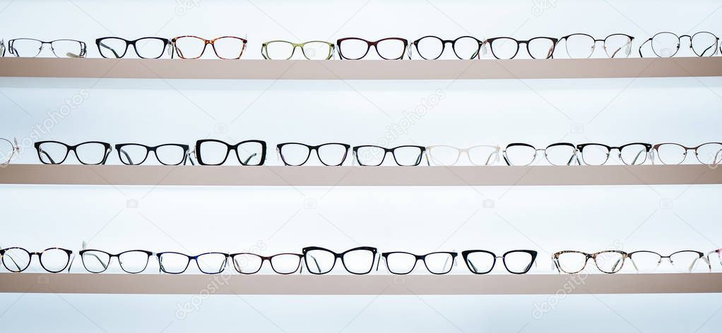 Eye glasses in ophthalmology clinic
