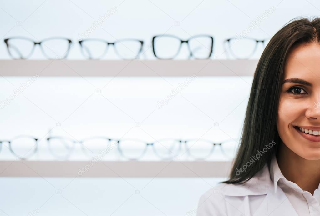 Female doctor in ophthalmology clinic