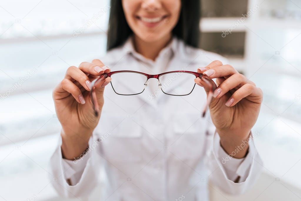 Female doctor in ophthalmology clinic