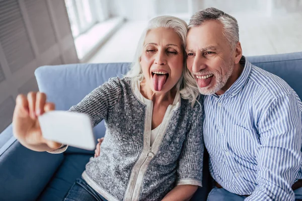 Senior couple at home