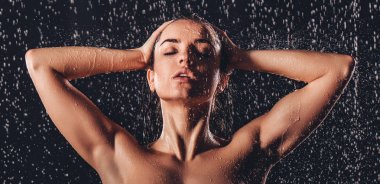 Woman in shower clipart