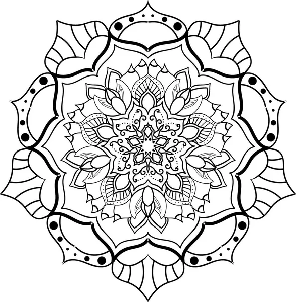 Mandala blanco y negro para colorear — Vector de stock