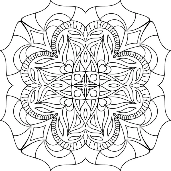 Schwarz-weiße Mandala-Färbung — Stockvektor