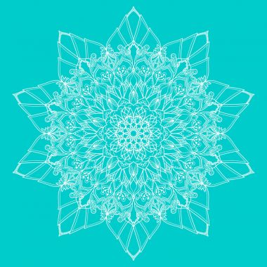 Beyaz kontur mandala 