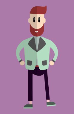 Düz tasarım elbiseli adam