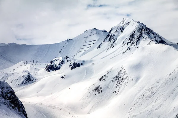 Stoków narciarskich w mieście Ischgl — Zdjęcie stockowe