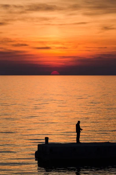 Puesta de sol en el mar Adriático — Foto de Stock