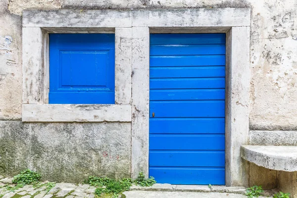 Blue entrance door. — Stock Photo, Image