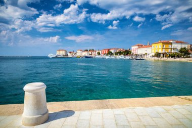Porec town and harbor on Adriatic sea in Croatia. clipart