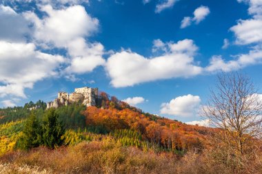 Sonbahar yatay, Ortaçağ Kalesi Lietava harabe.