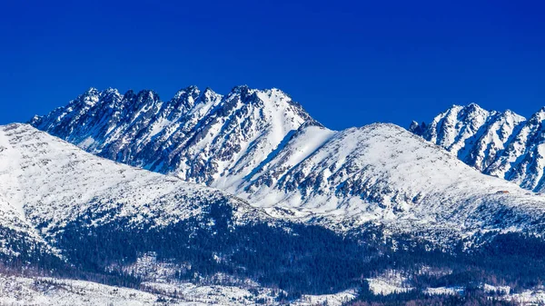 Vista del paisaje con montañas nevadas . —  Fotos de Stock