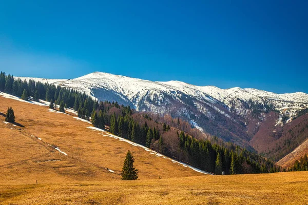 Paisaje Con Montañas Con Nieve Primavera Parque Nacional Mala Fatra — Foto de Stock