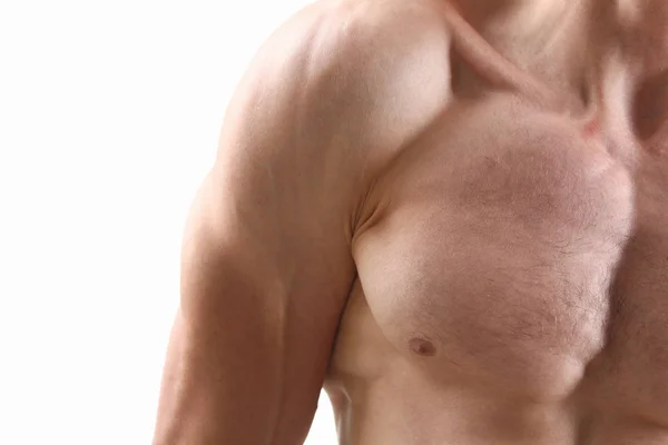 Фитнес человек задний плечевой бицепс грудные мышцы — стоковое фото