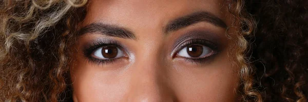 stock image A beautiful black woman with a large face portrait