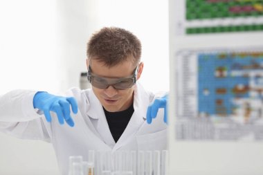 Çalışan kimyasal laboratuvar kimyager öğretmen besler