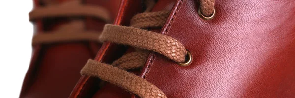 Orange rote Lederschuhe Männer Frauen — Stockfoto