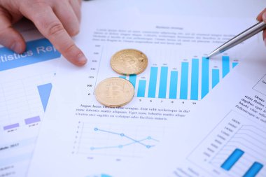 Altın btc işareti para istatistikleri grafik portre yalan
