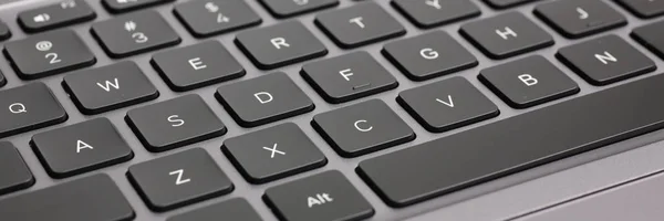 The keyboard keys of the laptop are — Stock Photo, Image