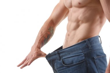 Atletik katlanmış adam zayıflama Tema