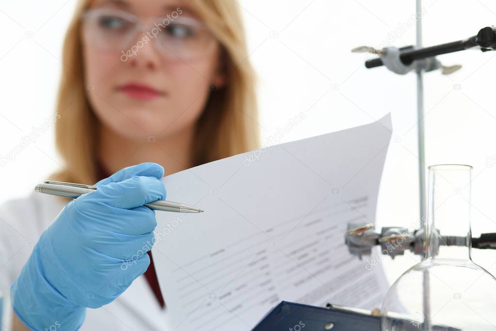 Female chemist in the laboratory of biological