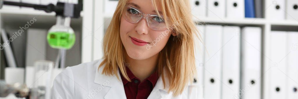 Female chemist in the laboratory of biological