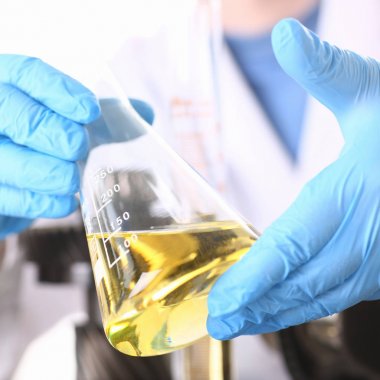 Tüp Bebek koruyucu eldiven erkek el ele tutuşur