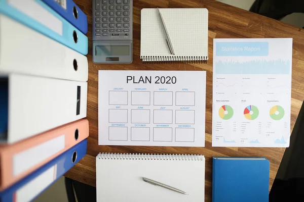 Plan 2020 document and stats — Stock Photo, Image