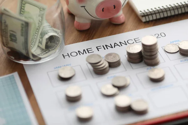 Calendario de planificador de finanzas para el hogar — Foto de Stock