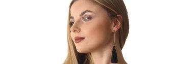 Avrupa Sarışın Model Olgun Kız Closeup Portre