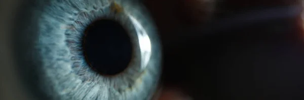 Мужчина с голубыми глазами на фоне супермакроса — стоковое фото