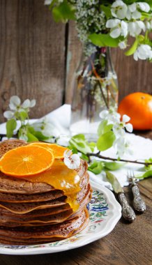 portakal kremalı çikolatalı krep