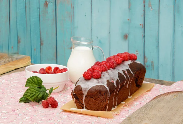 Шоколадный Торт Малиной — стоковое фото