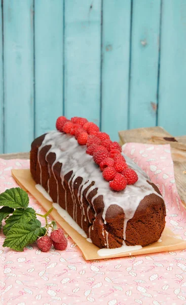 Шоколадный Торт Малиной — стоковое фото