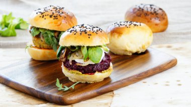 pancar ve cheakpea, vegan vejeteryan Burger