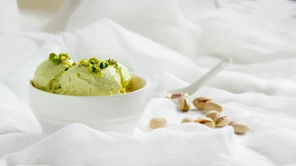 Gelato Pistacchio Fatto Casa — Foto Stock