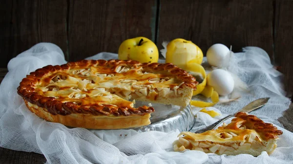 Torta Maçã Estilo Rúrico — Fotografia de Stock