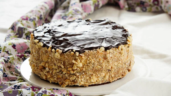 Chocolate Cake Dacquoise Layer — Stock Photo, Image