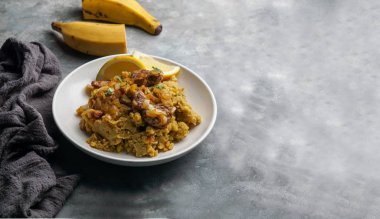 Fufu de platano verde maduro, tacaho, Mofongo, haşlanmış püre