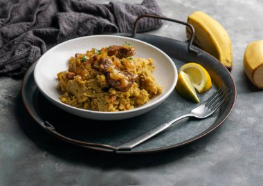 Fufu de platano verde maduro, tacaho, Mofongo, haşlanmış püre