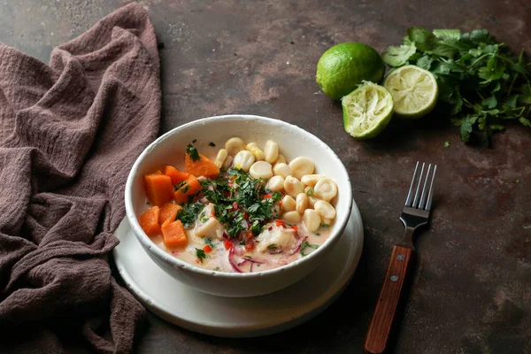 Cebiche Ceviche Harina América Latina Pescado Marinado Peruano — Foto de Stock