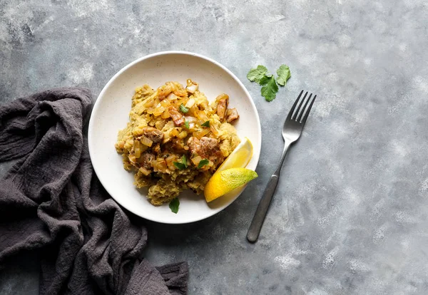 Fufu Platano Verde Maduro Tacaho Mofongo Картопляні Банани Портовим Ясом — стокове фото