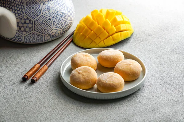 Мочі Морозиво Манго Традиційні Японські Солодощі Вирощування — стокове фото