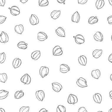 El çizimi yenilebilir kapari tomurcuklarıyla vektörsüz desen.