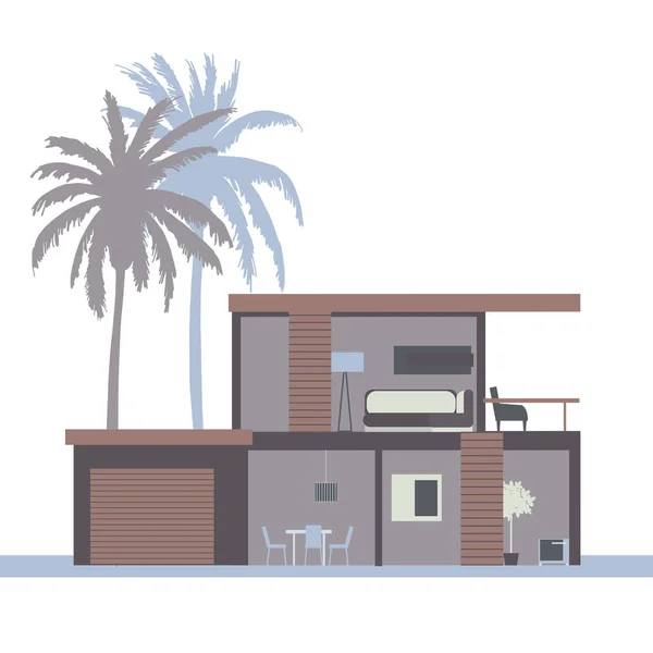 Modern House Vector Illustration — Stock Vector