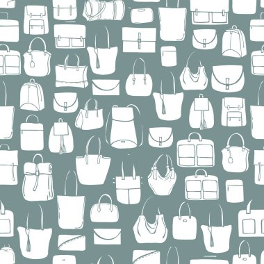 El yapımı çantalar. Vektörsüz desen 