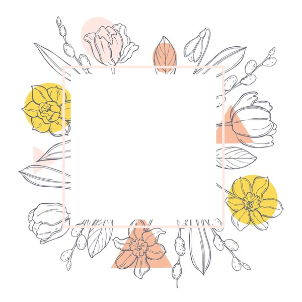 Handgezeichnete Frühlingsblumen Vektorskizze Illustration — Stockvektor