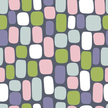 Renkli pastel kareler ve dikdörtgenlerin soyut ve pürüzsüz deseni.